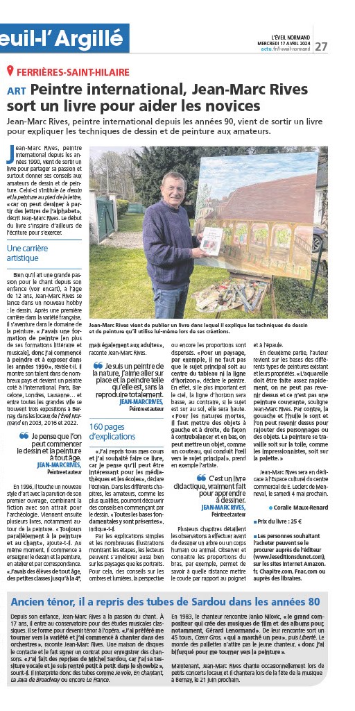 Article de Presse dans l'Eveil Normand du 17 avril 2024.