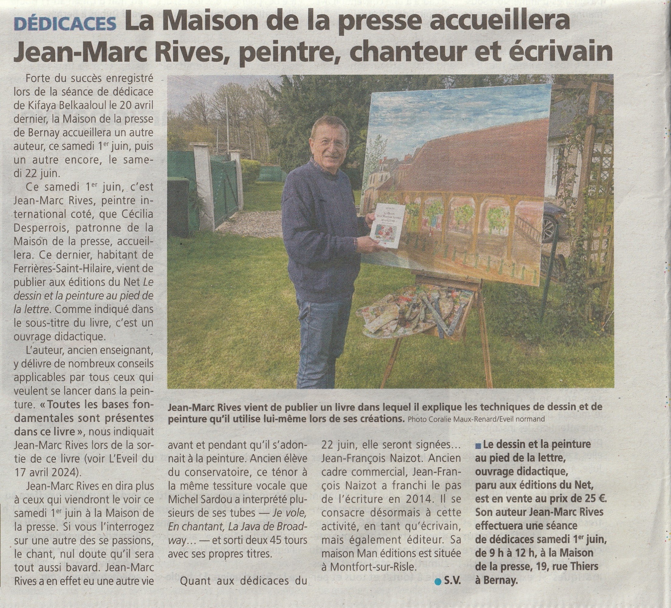 Article de Presse dans l'Éveil Normand du 29 mai 2024.