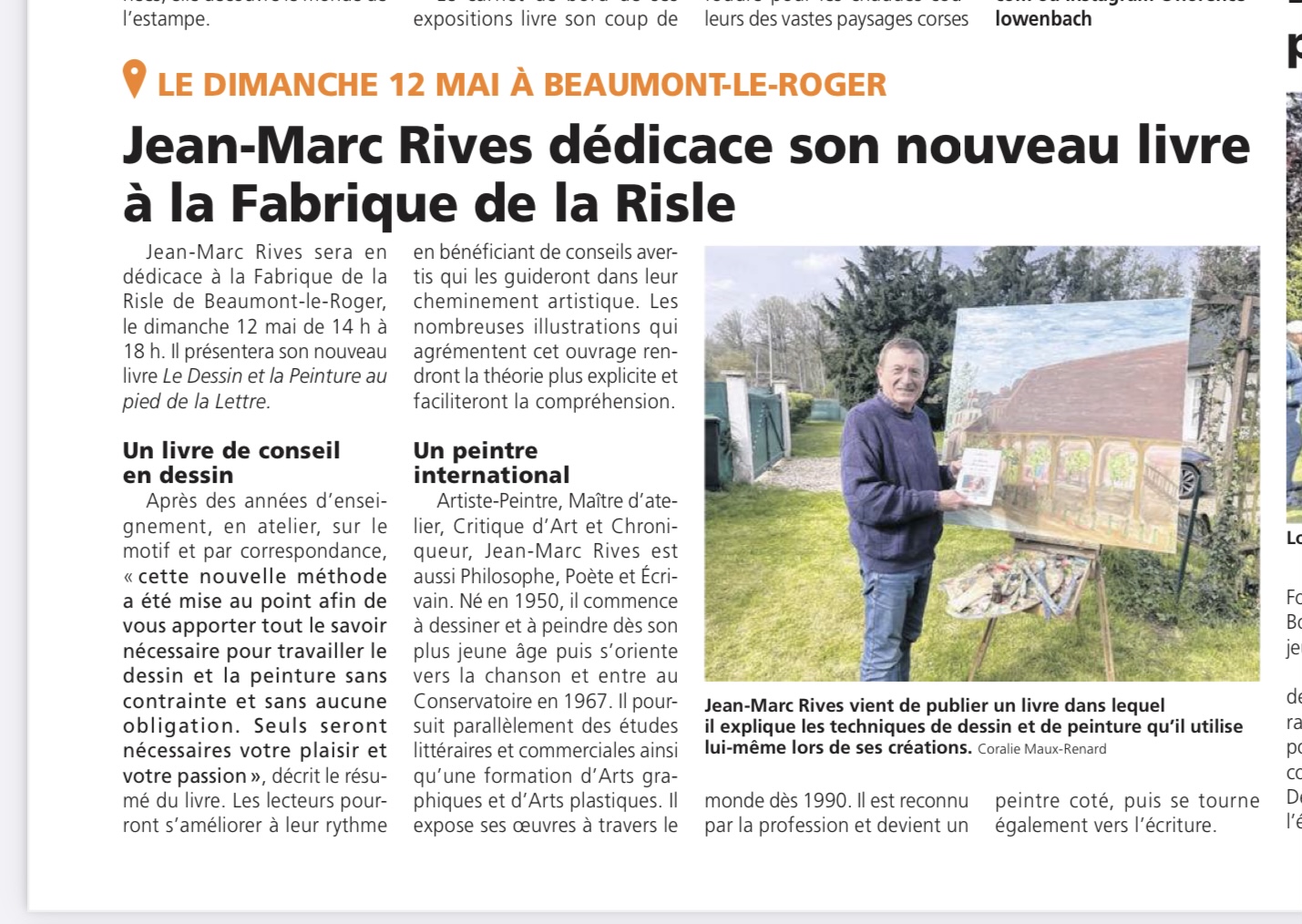 Article de Presse dans l'Éveil Normand du 1er mai 2024.