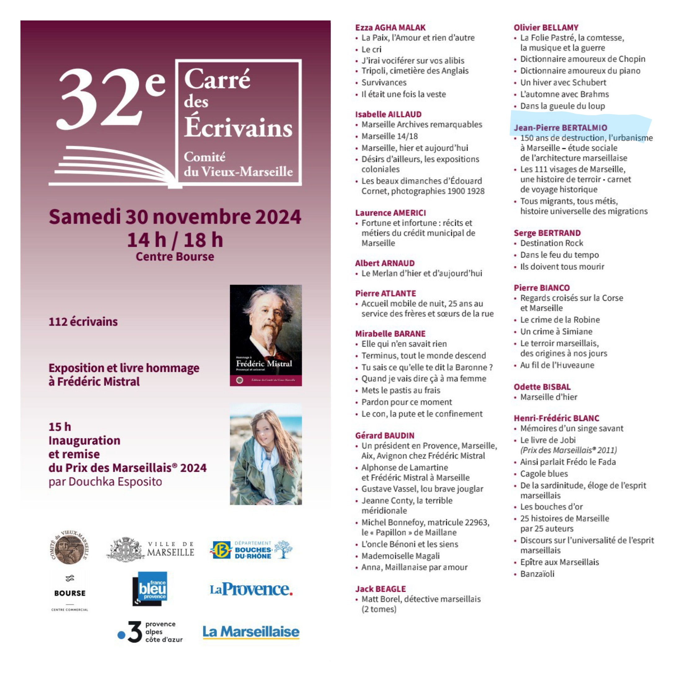 Programme du Carré des Écrivains 
