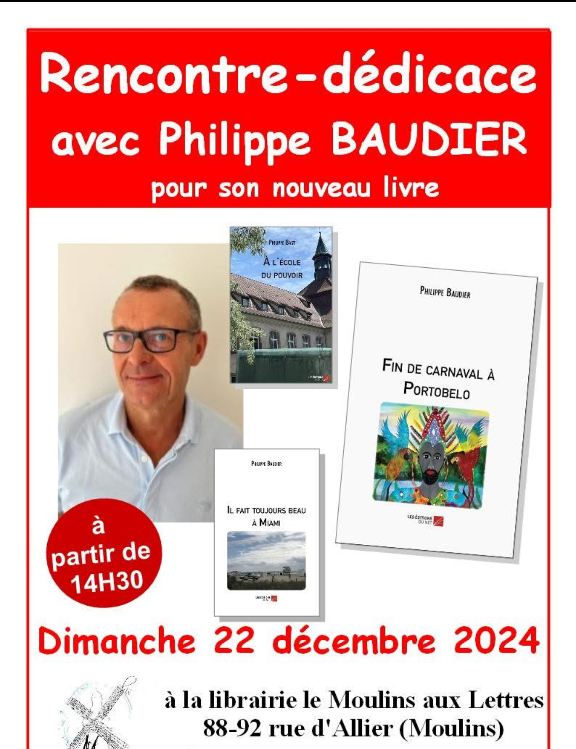Dédicace à Moulins le 22 décembre 