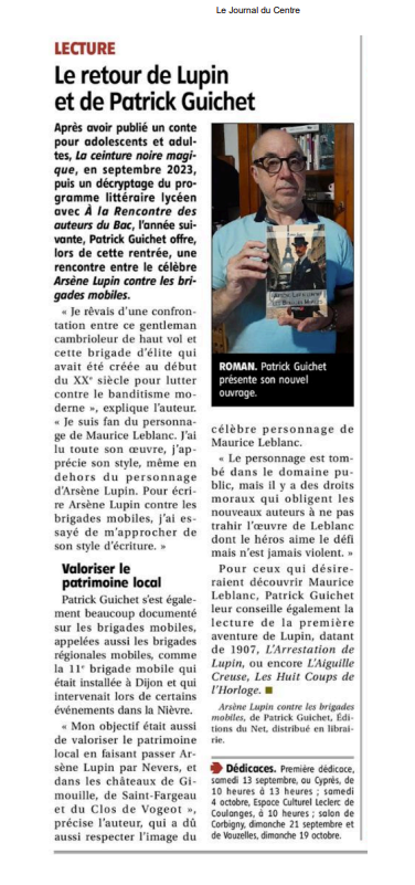 article du Journal du Centre