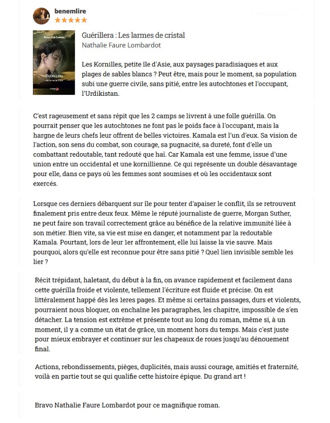 Très bon retour de Béné, chroniqueuse ! Merci à vous.