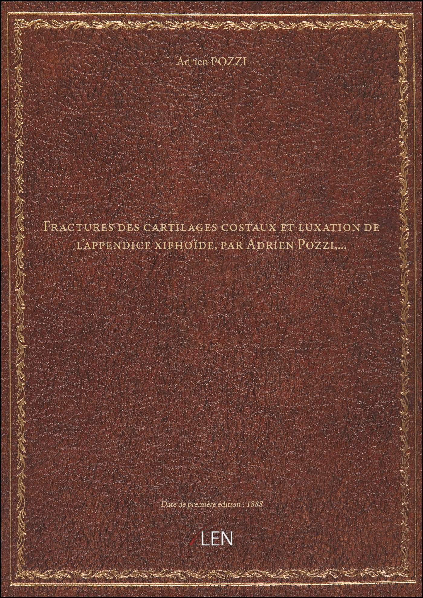 Fractures des cartilages costaux et luxation de l