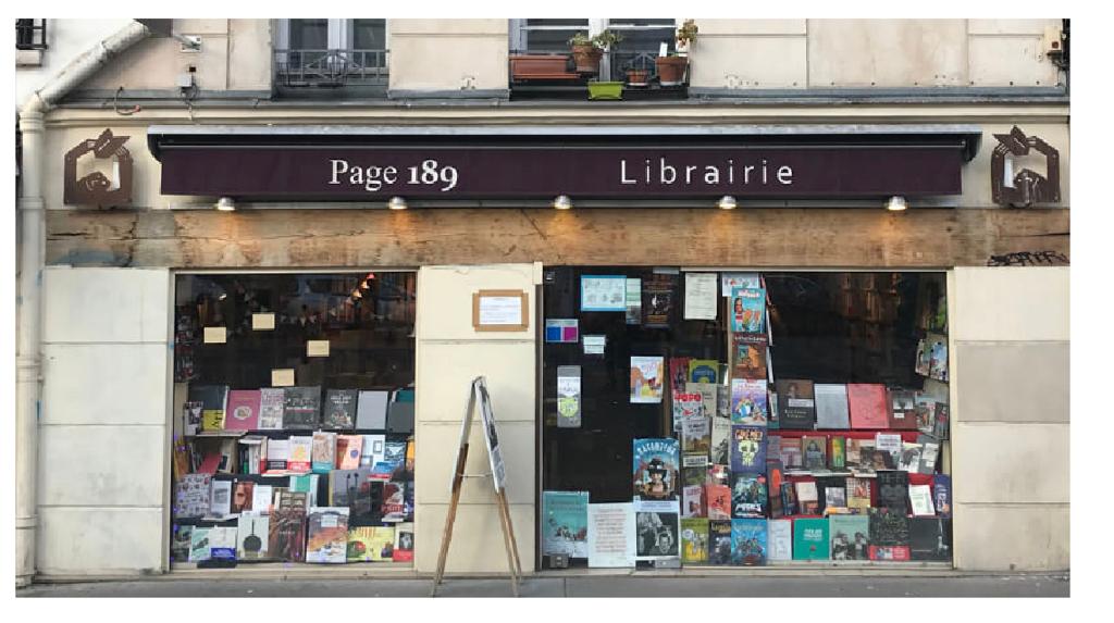 La librairie page189 rue du Faubourg Saint Antoine à Paris.